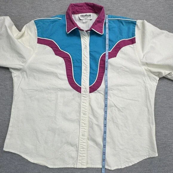 Vintage The San Angelo Collection 80s Western Shirt Mens 48 Multicolor Cotton - Picture 12 of 15